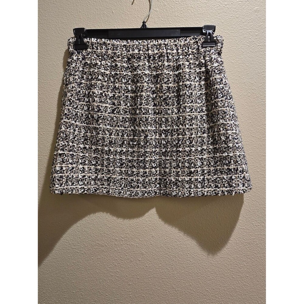NWOT FP Movement Free People One Of A Kind Tweed Skirt Black, Khaki, White Sz M